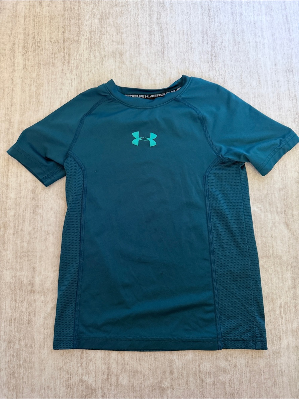 Under Armour Teal Short Sleeve Tech Tee with Aqua Logo